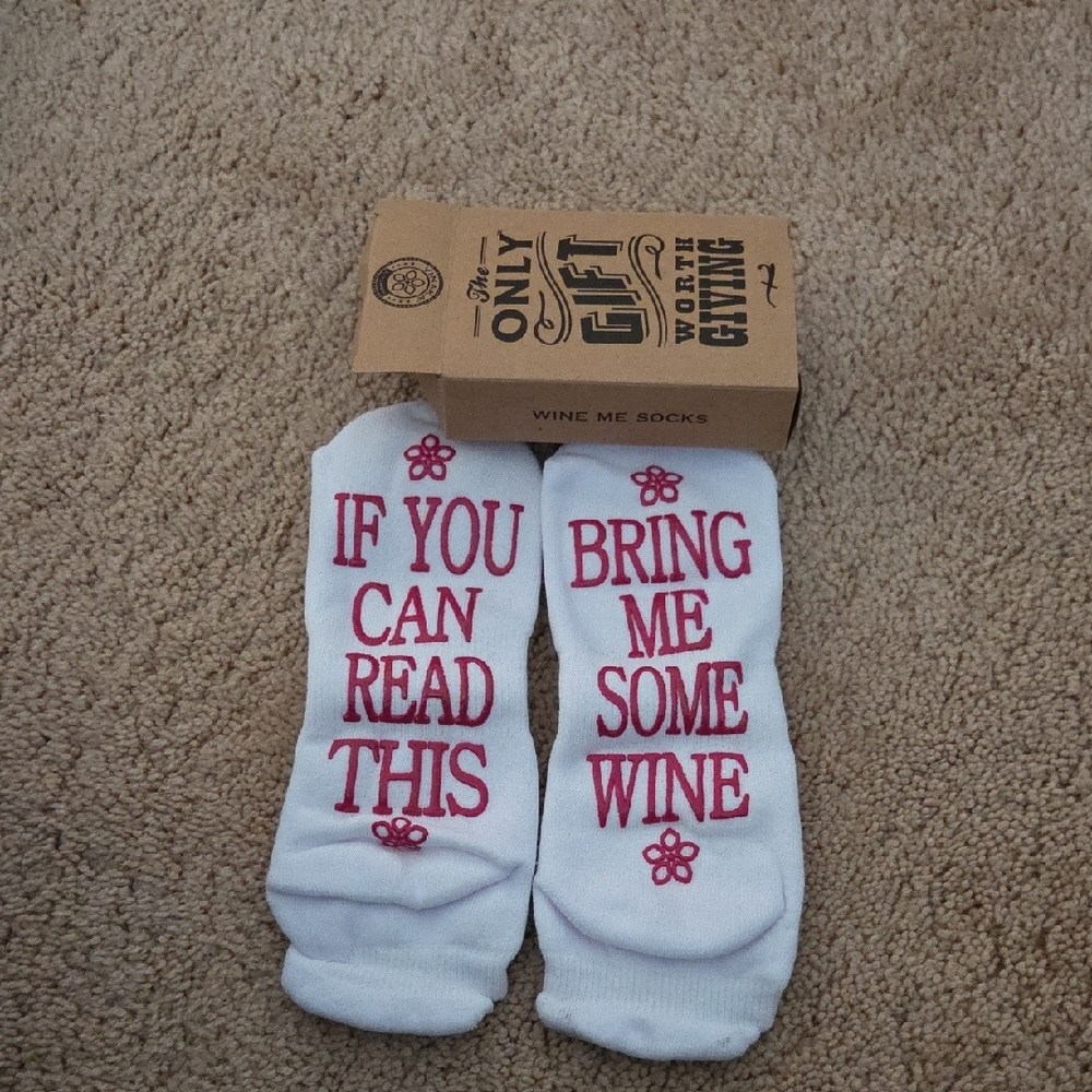 White Socks with Red Text
